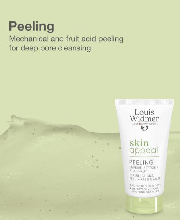 Louis Widmer Skin Appeal Peeling, Deep Pore Cleanser with Fruit Acid & Mechanical Exfoliation (For Combination & Oily Skin) - Image 2
