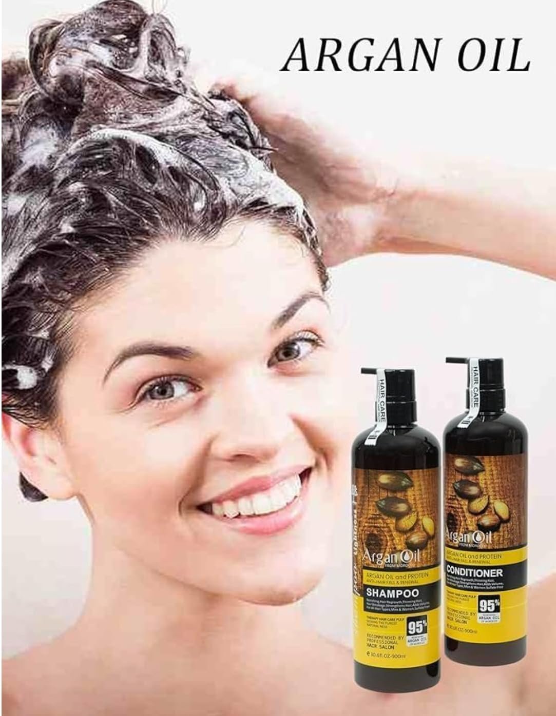 Powerful Hair Care Moroccan Argan Oil Shampoo, Conditioner & Mask Set (4 in 1) – Sulfate-Free, Restorative, and Safe for All Hair Types - Image 2