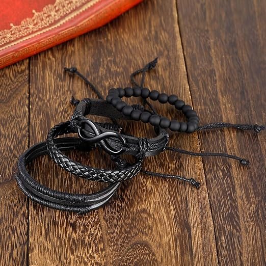 Men's Bracelet: Set - 4 Layered Styles for a Bold Look - Image 3