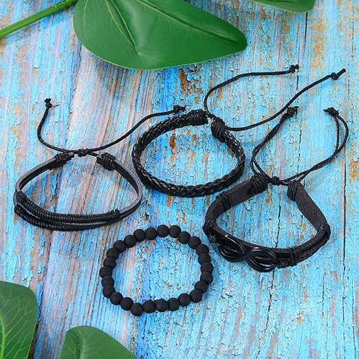 Men's Bracelet: Set - 4 Layered Styles for a Bold Look - Image 2